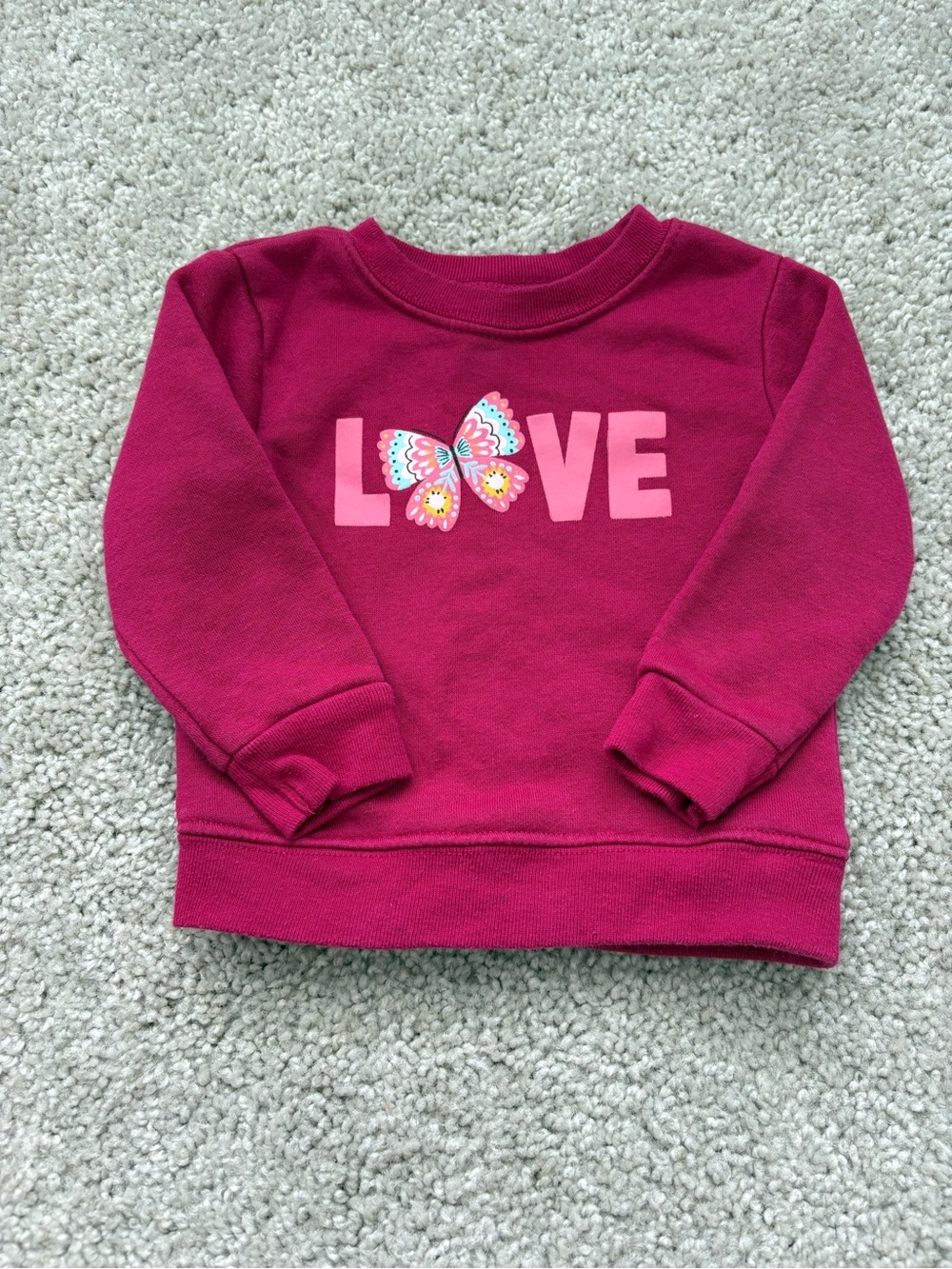 Garanimals Berry Pink 'LOVE' Crewneck with Butterfly